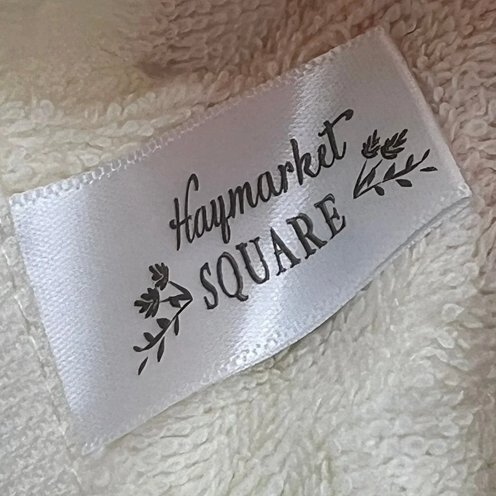 Haymarket Square Kitchen Towels Set of 2 OS Orange Cream New Pumpkin Fall Decor